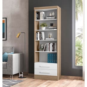 Estante Livreiro 3420 Qmovi Carvalho Branco