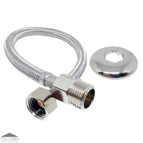 Engate Flexível Torneira Aço Inox Trançado 1/2 X 30cm Mxf