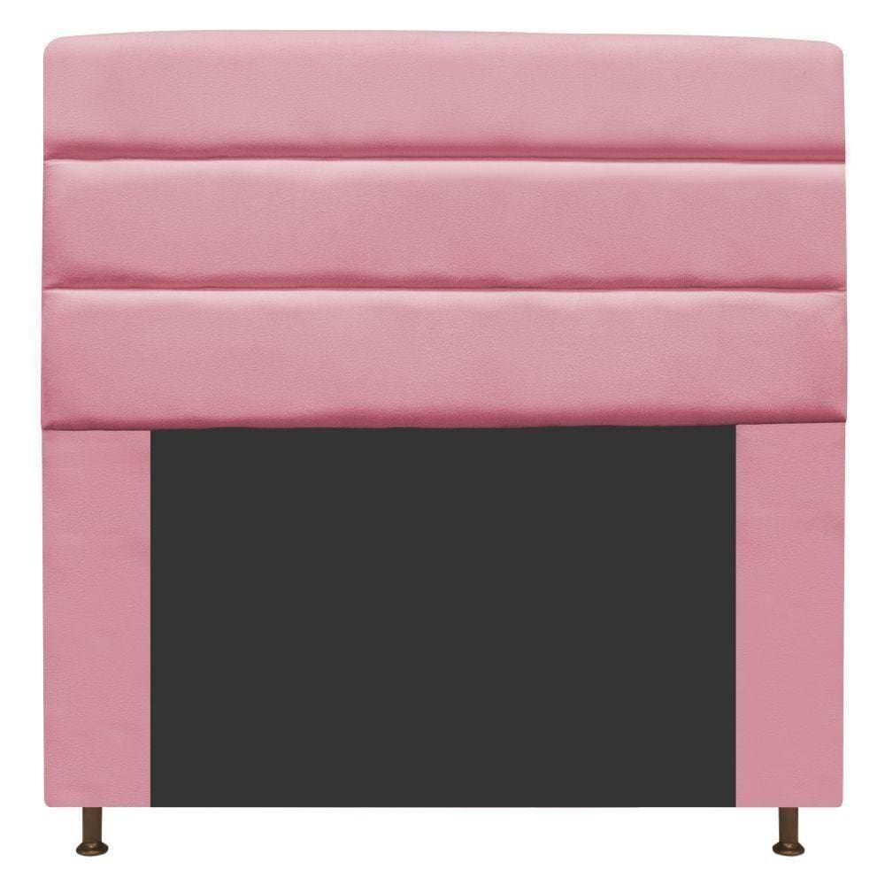 Cabeceira Estofada Turim 140cm Casal Suede Rosa Bebê