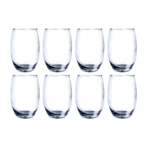Conjunto 8 Copos Vidro Bellagio 450ml Grande Transparente