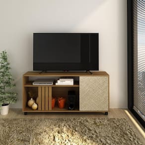 Rack TV 42" com 1 Porta Multimóveis CR45114 Natural/Palha