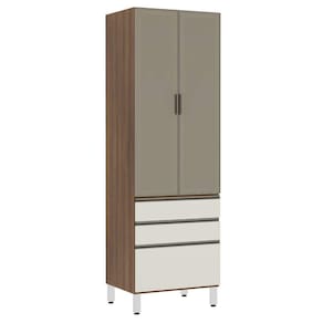 Paneleiro Torre 70cm 2 Portas Alumínio Inox Reflecta Bronze 2 Gavetas 1 Gavetão Jade Luciane Móveis