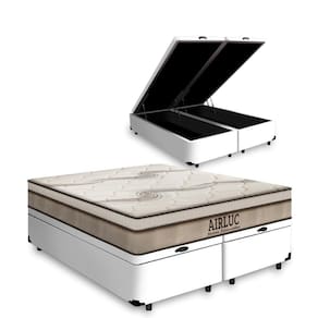 Cama Box Baú King + Colchão de Molas Ensacadas Gazin Airluc 193cm