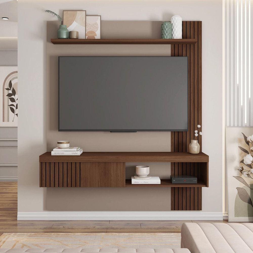 Painel Para TV Até 55 Polegadas Jade 1.5 Caemmun Cinza/Havana