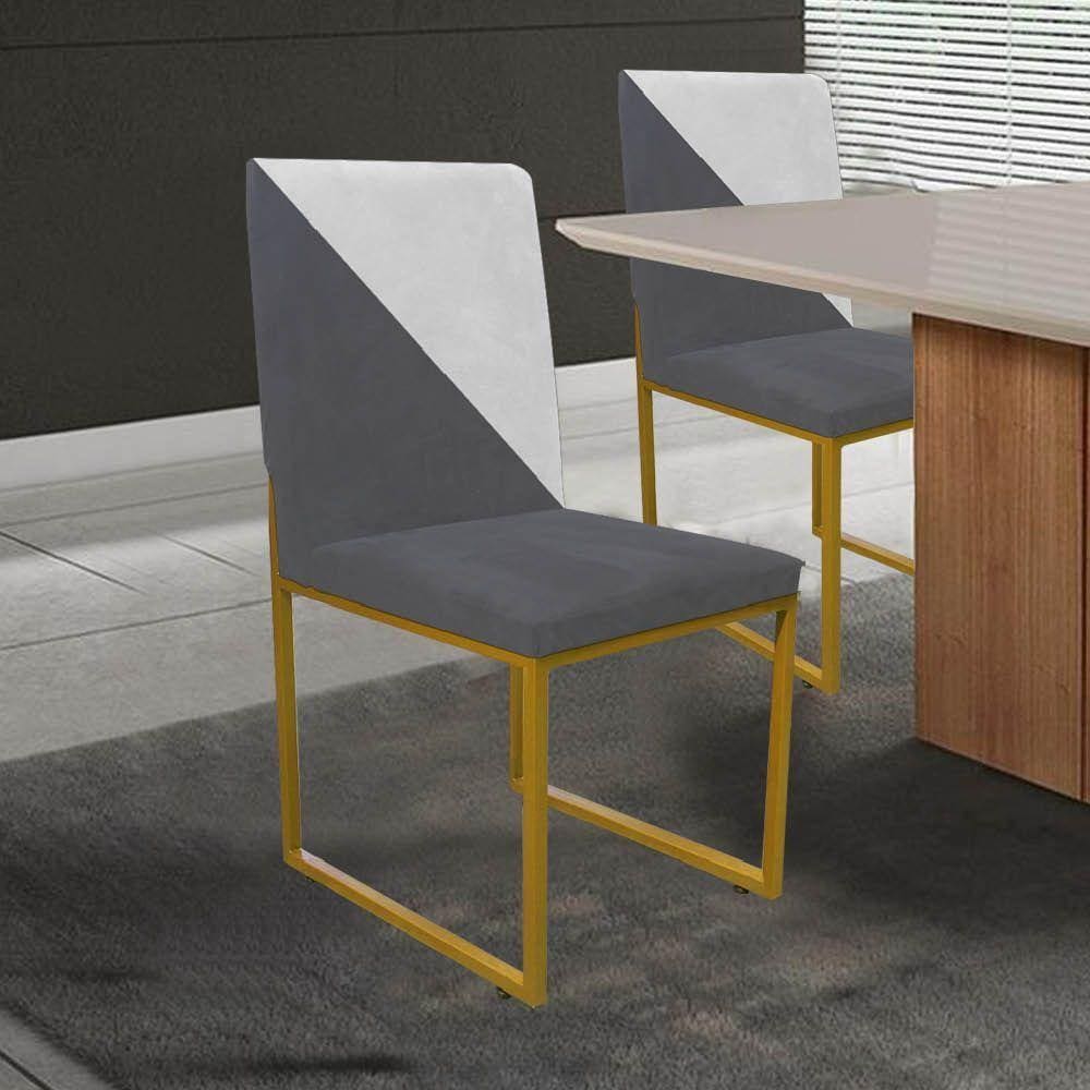 Cadeira Stan Duo Sala De Jantar Cinza E Branco