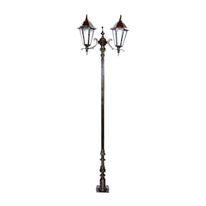 Poste Colonial Jardim Verona 02 Luminárias Alumínio 211Cm