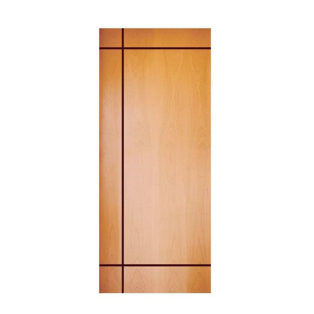 Folha de Porta 210x80 cm HDF Frisada Modelo 197 Mapaf Marrom Claro