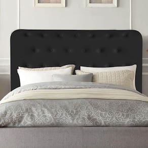 Cabeceira Brenda Botonê 195cm King Size Suede Preto