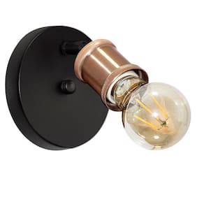 Arandela Articulada Nordic Spot Lavabo Corredor Preto/Cobre
