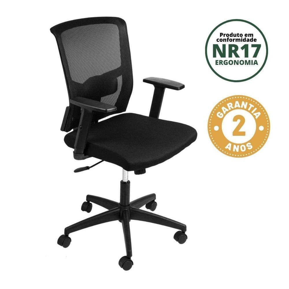 Cadeira de Escritório com Rodízios Tóquio Or-3329preta OR Design Preto