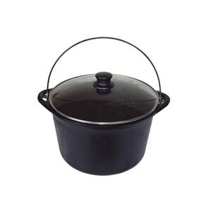 Panela Ferro Fundido Caldeirão Antigo Tampa Vidro 20cm 3L