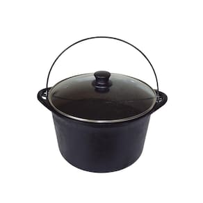 Panela Ferro Fundido Caldeirão Antigo Tampa Vidro 24cm 4L