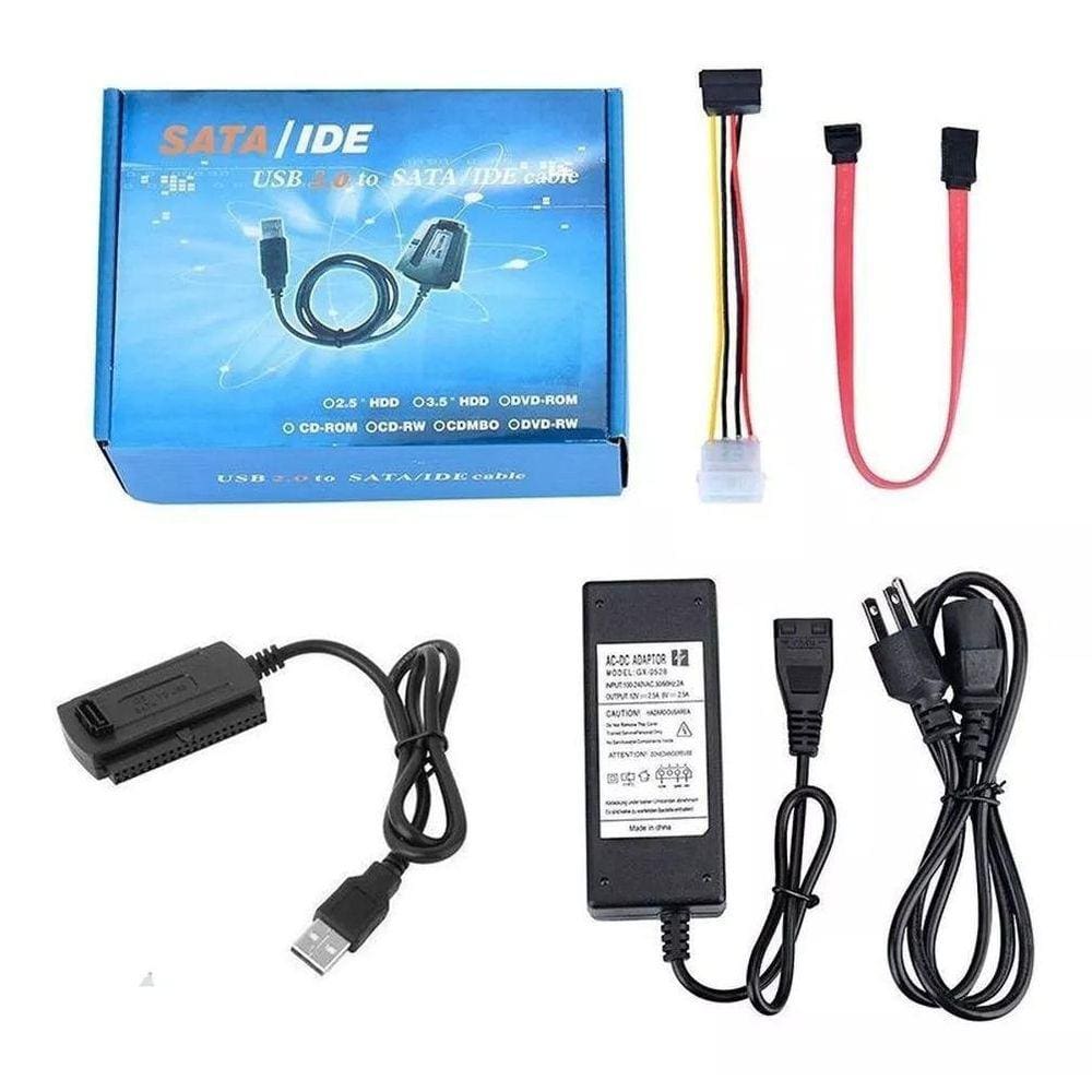 Adaptador Conversor Usb Para Sata Ide Mini Ide Com Fonte