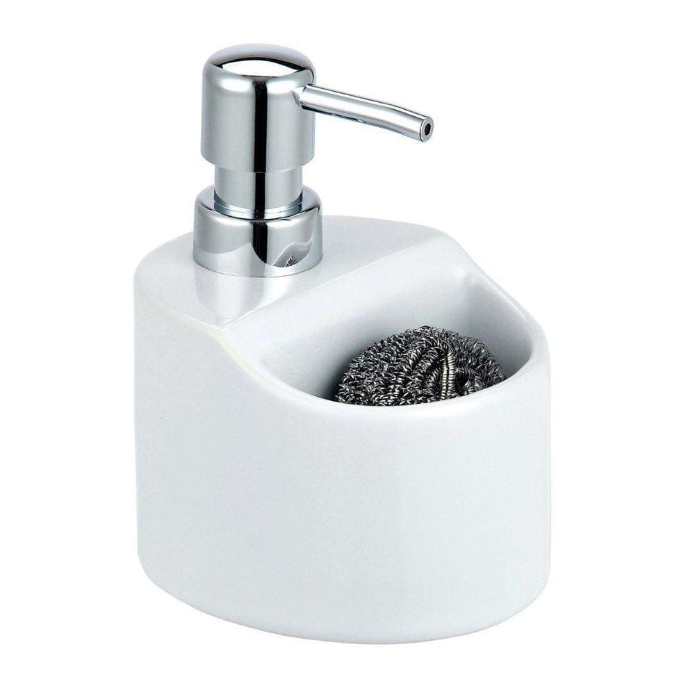 Dispenser Porta Detergente Em Cerâmica Com Bucha 300Ml