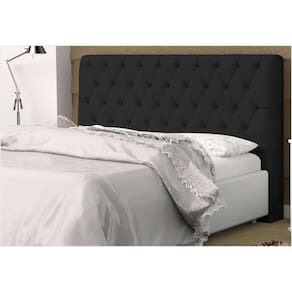 Cabeceira Casal King 195cm Para Cama Box Lady Suede Preto - SA Móveis