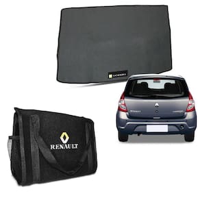 Tapete Porta Malas Sandero 2008 a 2014 Borracha + Bolsa Organizadora para Ferramentas