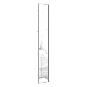 Porta para Roupeiro Closet Canto Diagonal 40cm Puxador Perfil Champagne com Espelho Luciane Móveis