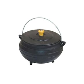 Panela Tripé De Ferro Fundido Com Tampa - Capacidade 8 Lt