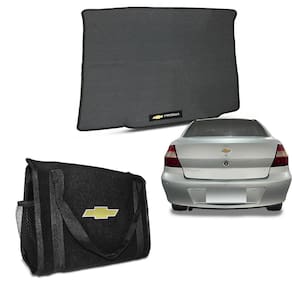 Tapete Porta Malas Prisma 2006 a 2012 Borracha + Bolsa Organizadora para Ferramentas