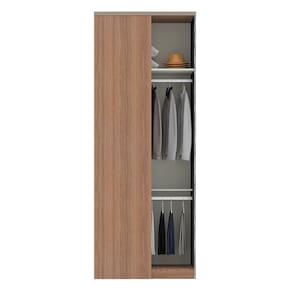 Guarda Roupa Closet sem Porta Canto Reto 90cm 2 Cabideiros 1 Maleiro Connect Luciane Móveis