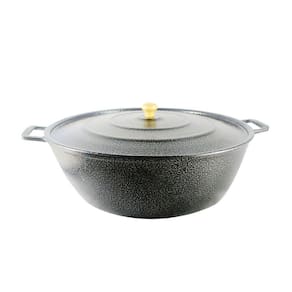 Tacho Restaurante Alça de Alumínio Fundido Craqueado Preto 35cm