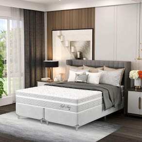 Cama Box Super King 193x203x61cm Soft New Montreal Cinza