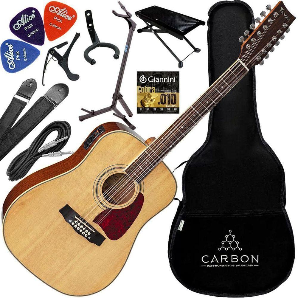 Kit Violão Eletroacústico Folk 12 Cordas Eagle Ch888E12
