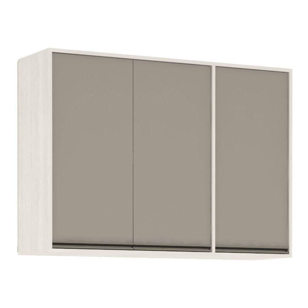 Armário Aéreo de Cozinha 120 cm 3 Portas 5 Prateleiras Linea Luciane Móveis