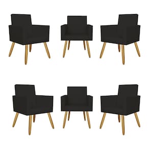 Kit 6 Poltronas Decorativa Cadeira Recepção Courino