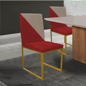 Cadeira Stan Duo Sala De Jantar Vermelho E Bege Bege