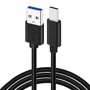 Cabo Usb Preto Flexível 1 Metro Type C Para Samsung A20