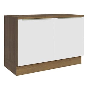 Balcão De Pia 120Cm 2PTS Rustic/Branco Veludo Lux Madesa