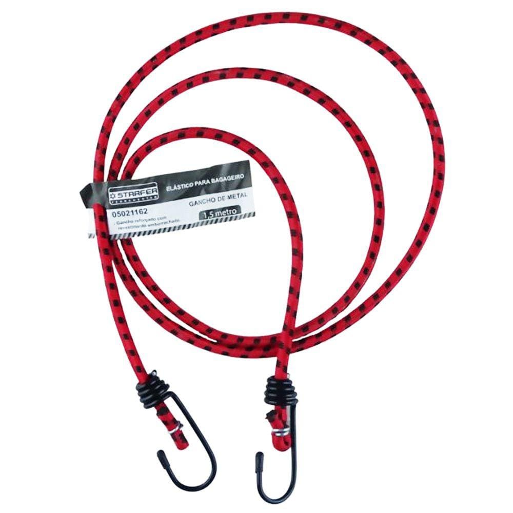 Corda Elástico para Bagageiro Bagagem Moto Bike 1,50 Metros Garra de Metal - Starfer