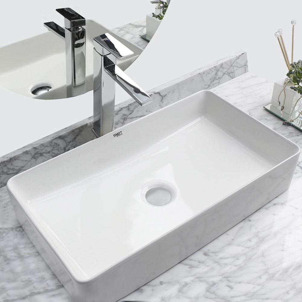 Kit Cuba Pia Louça Cerâmica Banheiro C/ Torn Mono e Válv S24