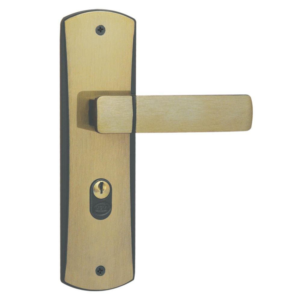 Fechadura para Porta de Entrada Externa com Espelho Capri 40mm MGM Bronze Latonado