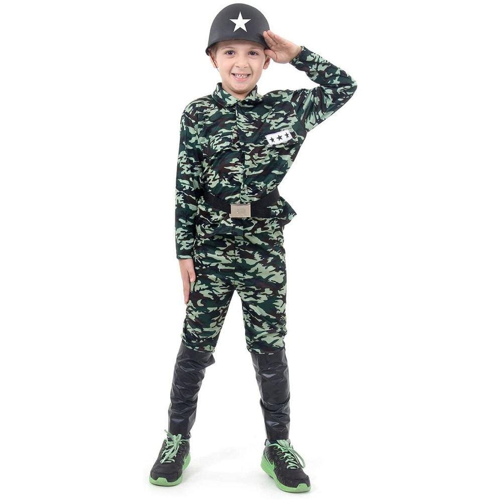 Fantasia Soldado Infantil com Capacete