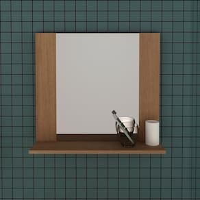 Espelheira para Banheiro 60cm Multimóveis CR10090 Amêndoa