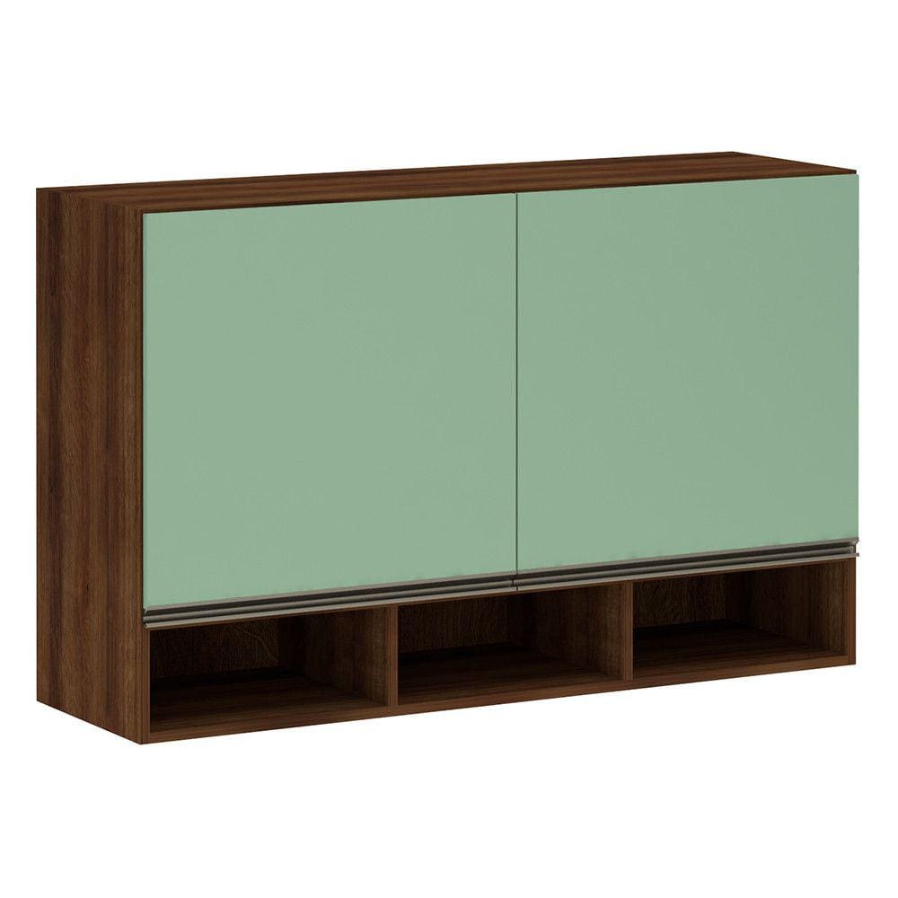 Armário Jade para Cozinha 120 cm 2 Portas com Nicho Luciane