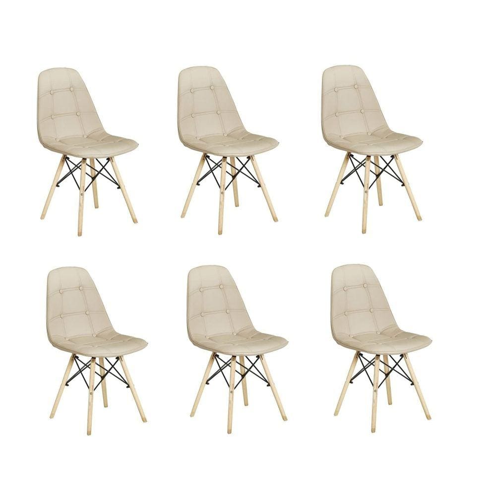 Kit 6 Cadeiras Botone Eiffel Rivatti Nude