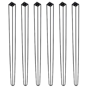 Kit 6 Pés De Metal 90 Cm Legs Aparador E Mesa De Canto Preto