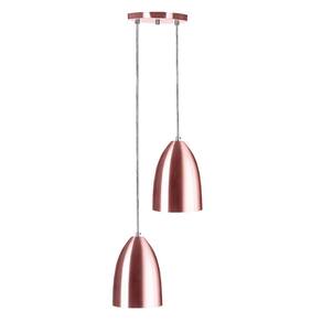 Pendente Vegas Aluminio Duplo Gold Rose sala quarto cozinha
