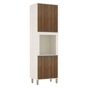 Paneleiro de Cozinha 70 cm com Nicho Microondas 4 Portas 4 Prateleiras Linea Luciane Móveis