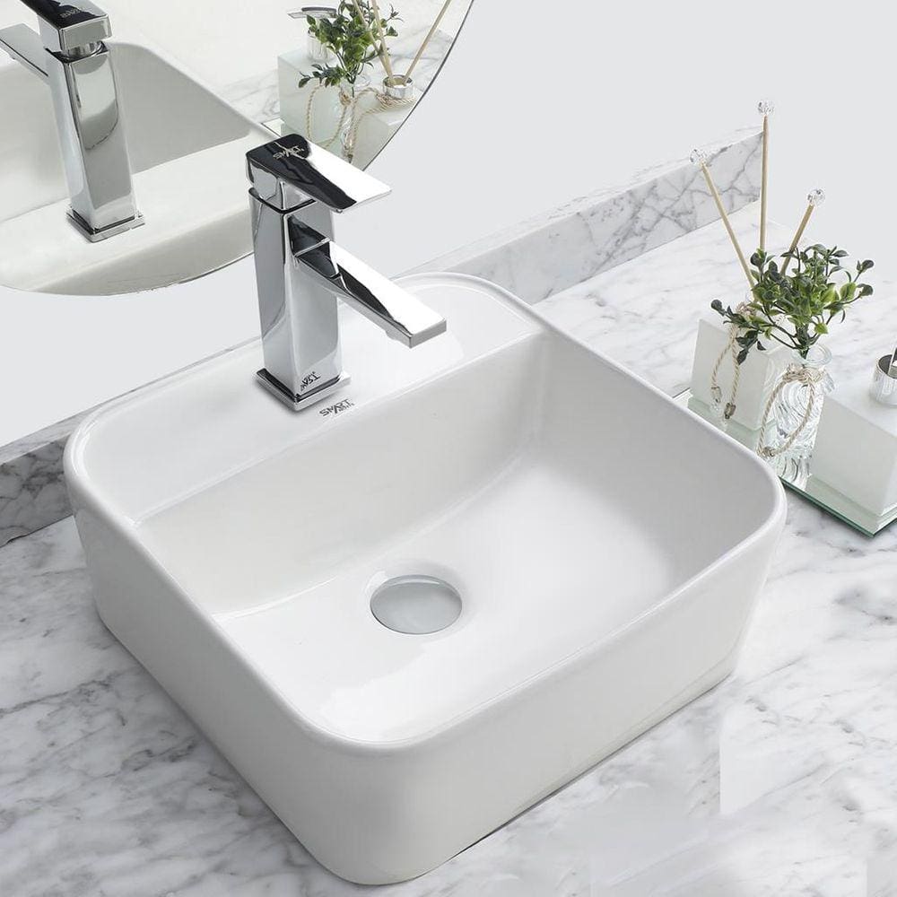 Kit Cuba Pia Louça Cerâmica Banheiro C/ Torn Mono e Válv S04