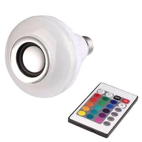 Lâmpada Led Caixa De Som Bluetooth Musical Com Controle Rgb