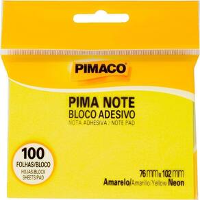 Bloco De Recado Autoadesivo Pimanote Amarelo 76X102Mm 100F