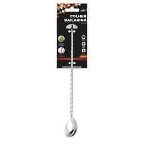 Colher Bailarina Aço Inox Ponta Dupla Disco Macerador 26cm - Yazi