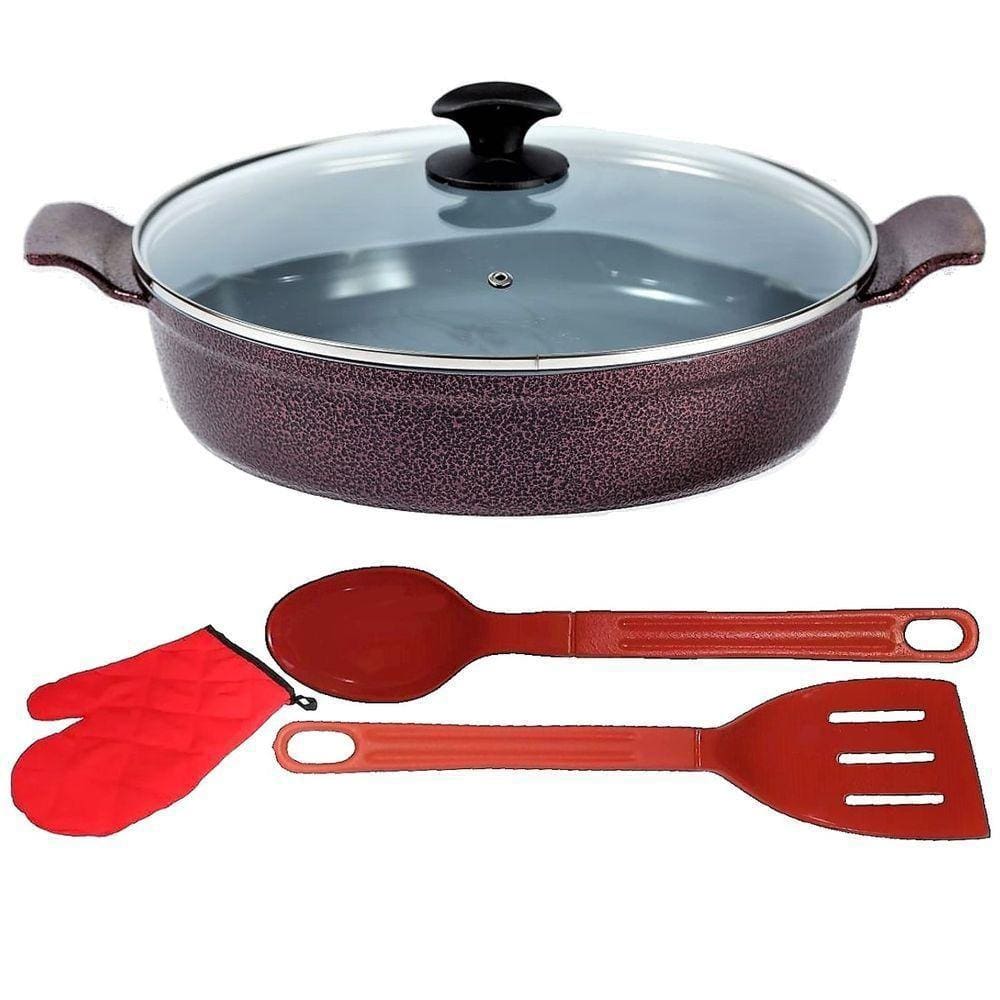 Frigideira Cereja Antiaderente Cerâmica Talher Luva 03 30Cm