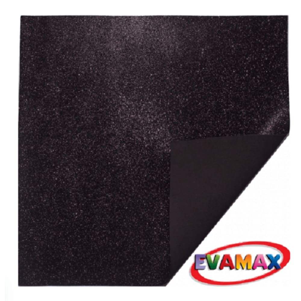 EVA Glitter Preto 40x48cm – Pct 5 pçs - EVAMAX