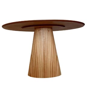 Mesa De Jantar Cone Oval 160X90 Tampo Cinamomo Base Marrom