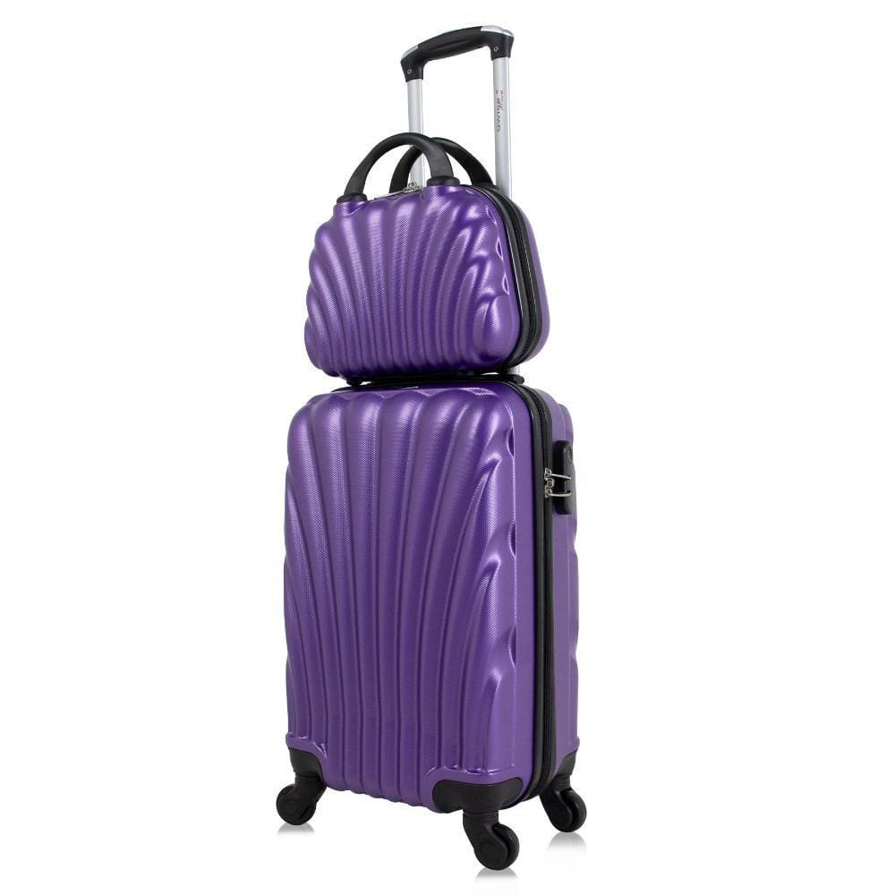 Kit Mala de bordo roxa com Frasqueira Dizy Swiss Move